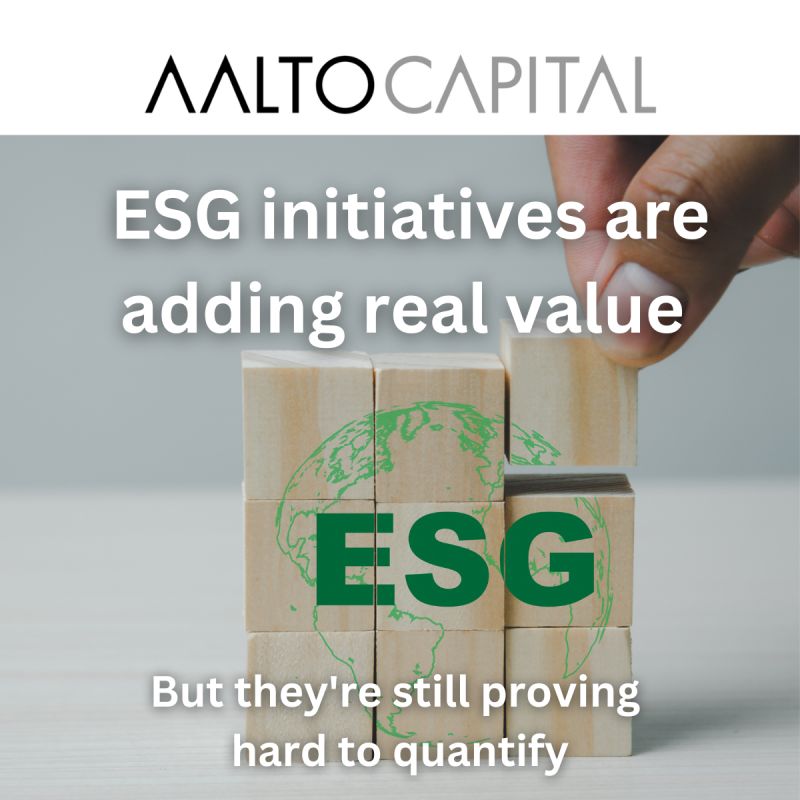 ESG Initiatives Are Adding Real Value